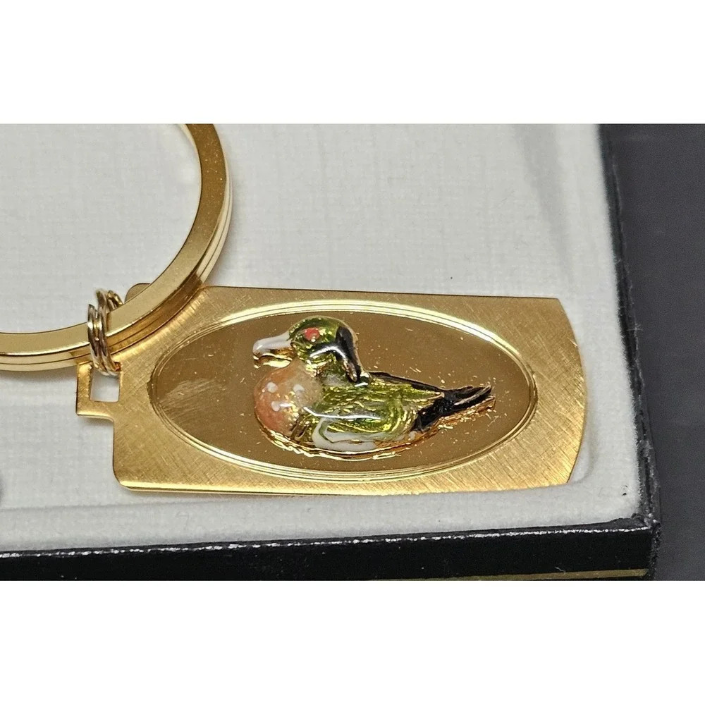 Colibri Made In USA Gold‎ Toned Colorful Handpainted Duck Keychain New In Box